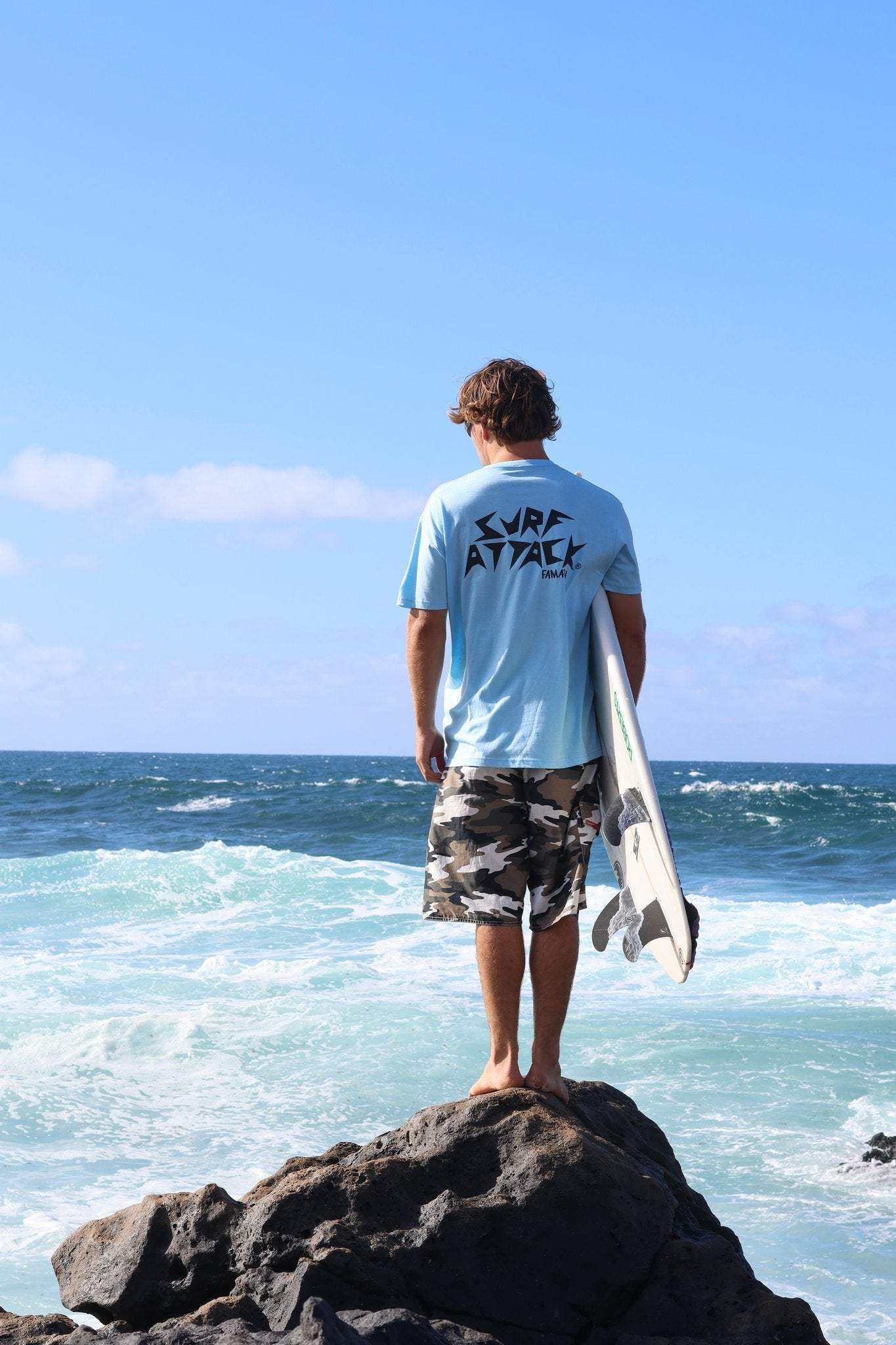 Surf Attack T-Shirts Core Logo vintage wash 100% cotton relaxed fit crewneck design