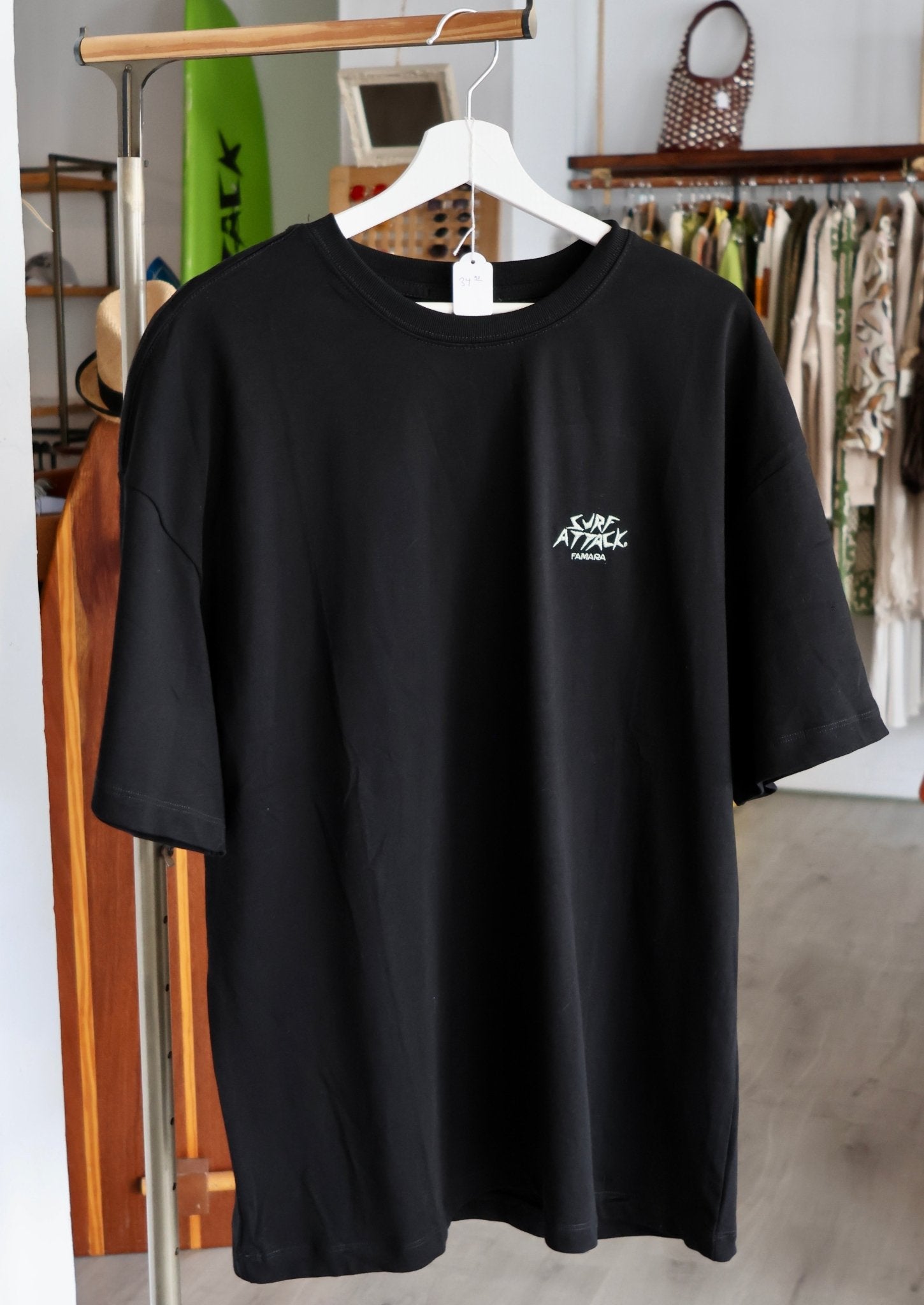 Original Black Surf Attack T-Shirt - Surf Attack Famara – Surf Lessons & Surf Shop Lanzarote