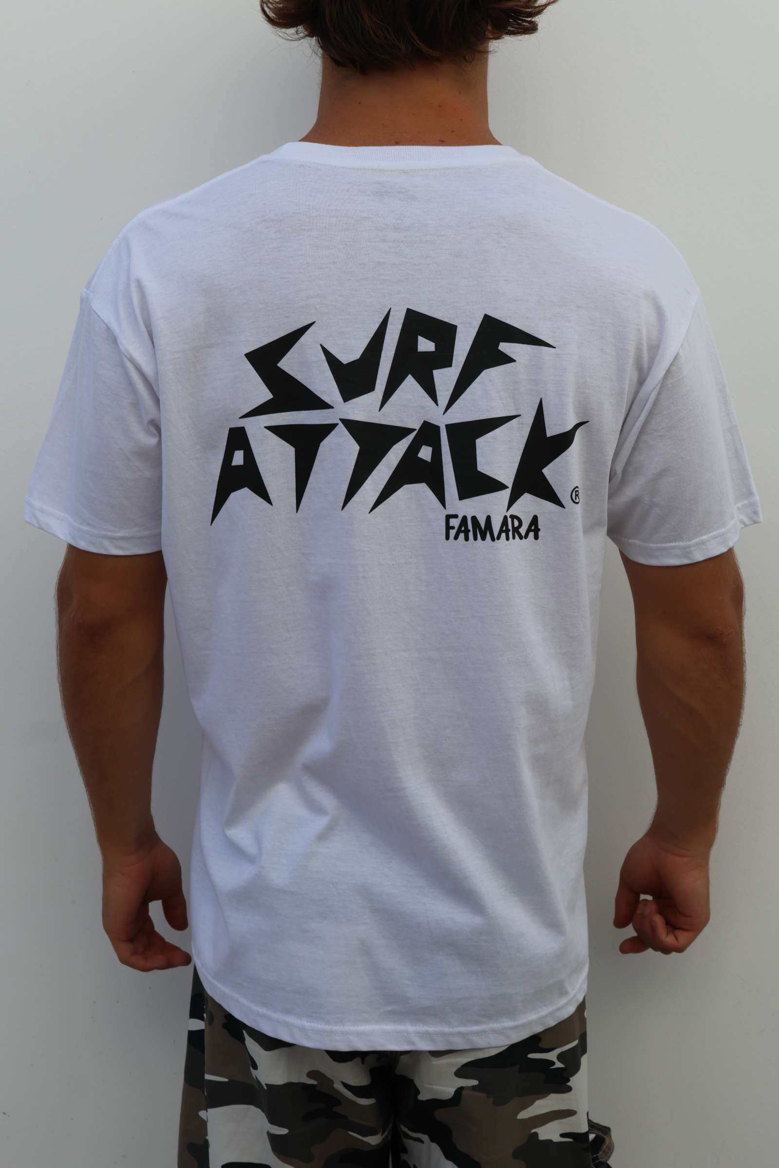 Surf Attack T-Shirts vintage washed cotton crewneck tee with subtle tone-on-tone logo