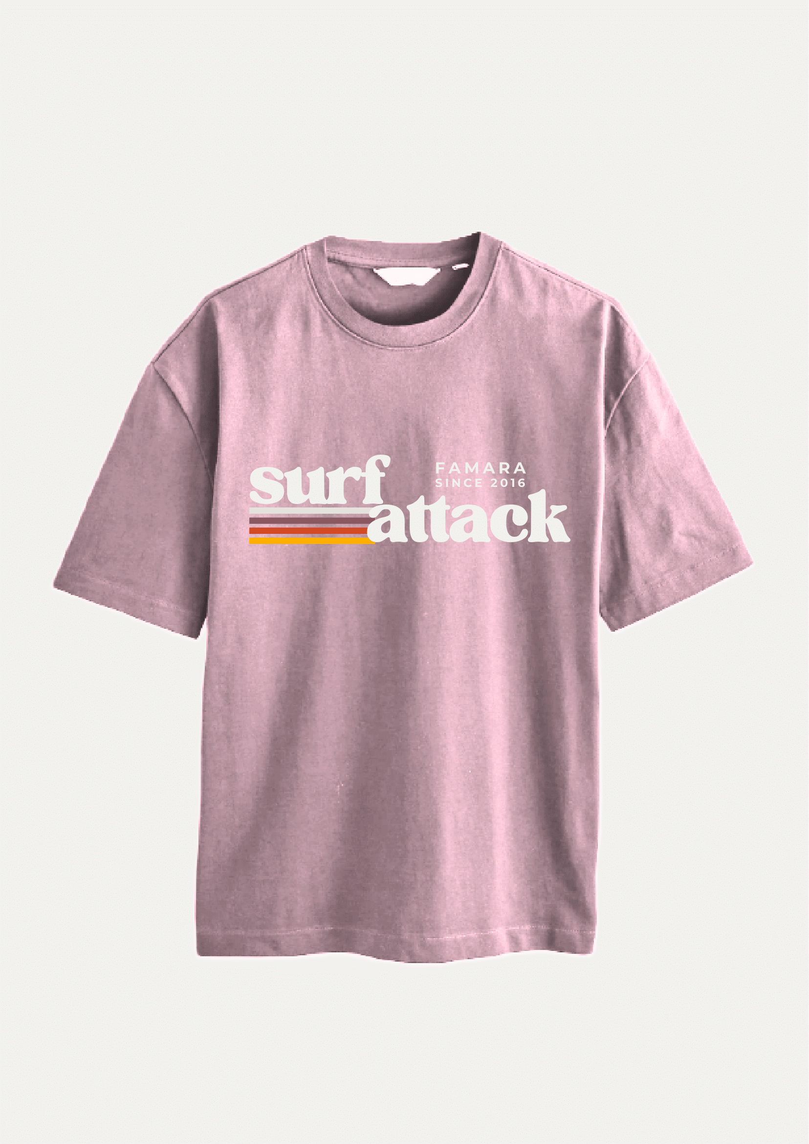 Retro Surf Attack T-Shirt in vintage washed heavyweight cotton with retro stripe graphic and relaxed fit
