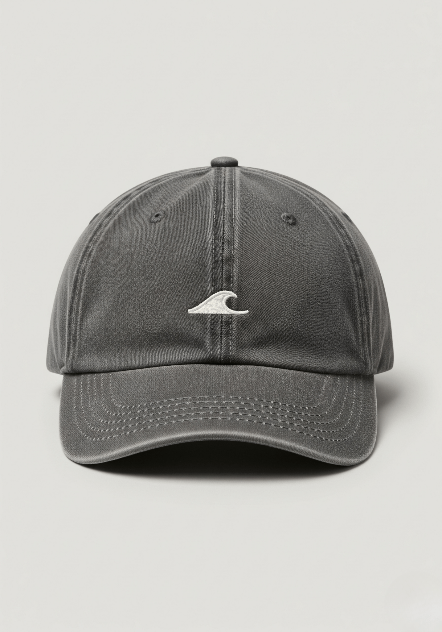 Original Hat’s vintage washed cotton twill dad hat with minimalist wave embroidery and adjustable strap